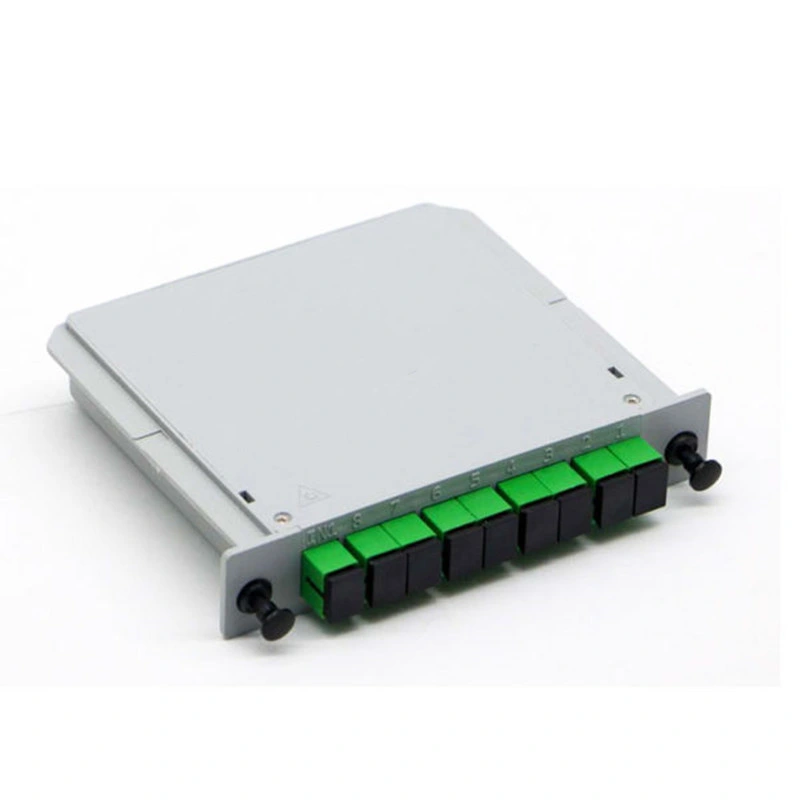 Quality FTTH Cassette Type Optical Fiber PLC Splitter 1*8 Sc/APC 09mm with Excellent Uniformity &amp; Reliability